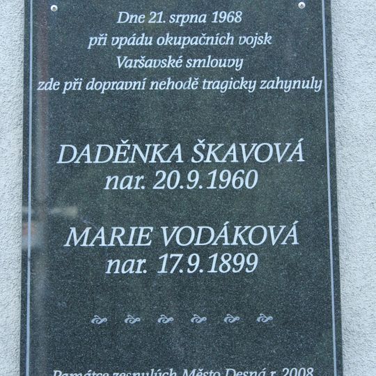 Memorial to victims of the occupation of Czechoslovakia 21st August 1968